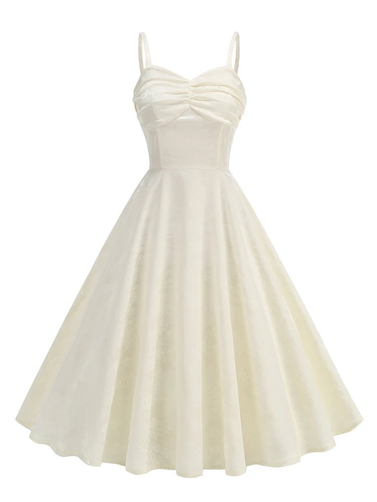 Robe Patineuse Année 50 Blanc - Louise Vintage