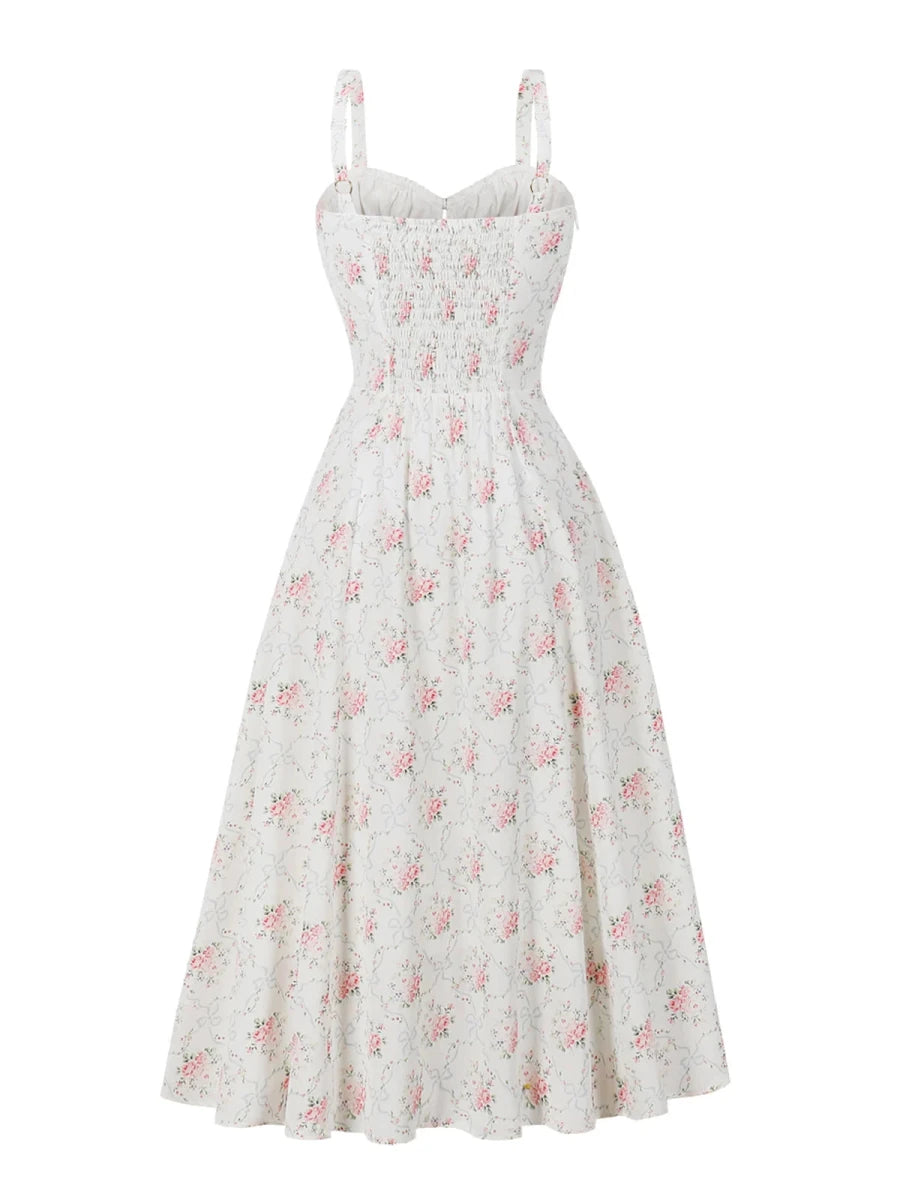 Robe Patineuse Année 50 Blanc - Louise Vintage