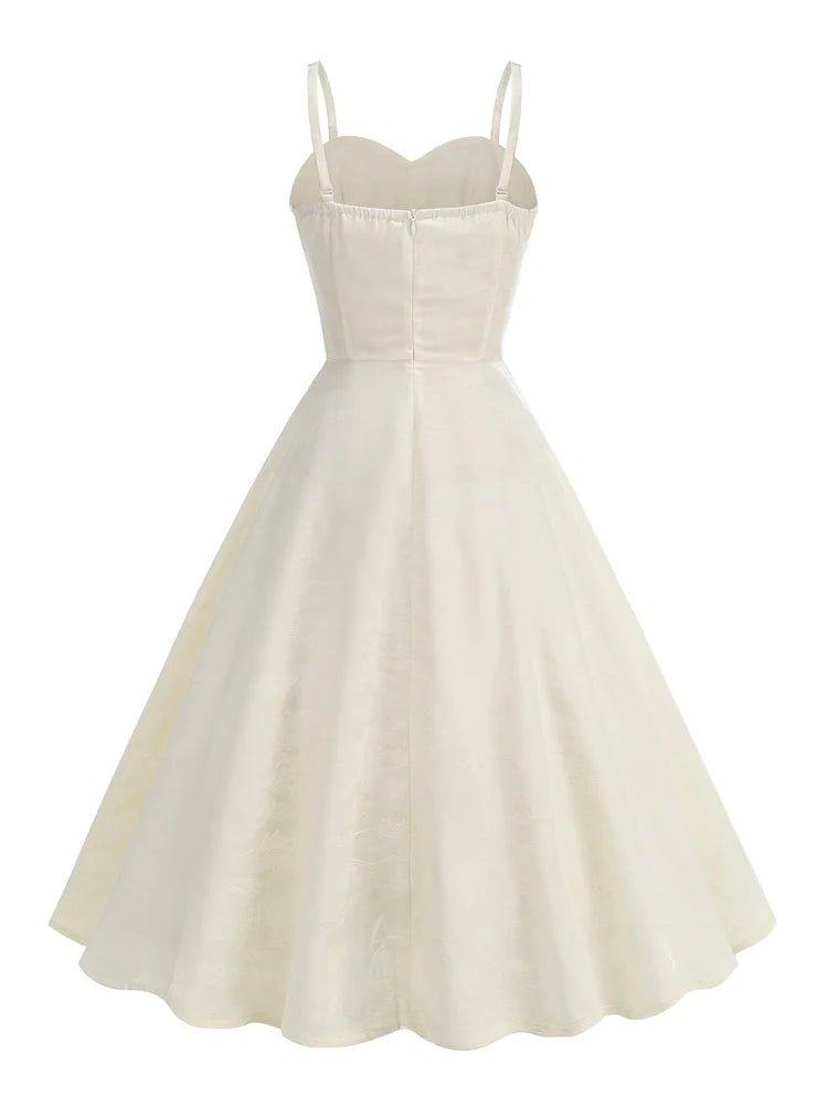 Robe Patineuse Année 50 Blanc - Louise Vintage