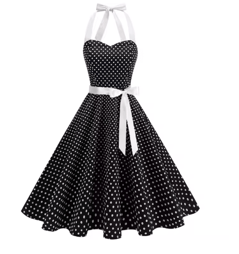 Robe Patineuse Année 50 Noire - Louise Vintage