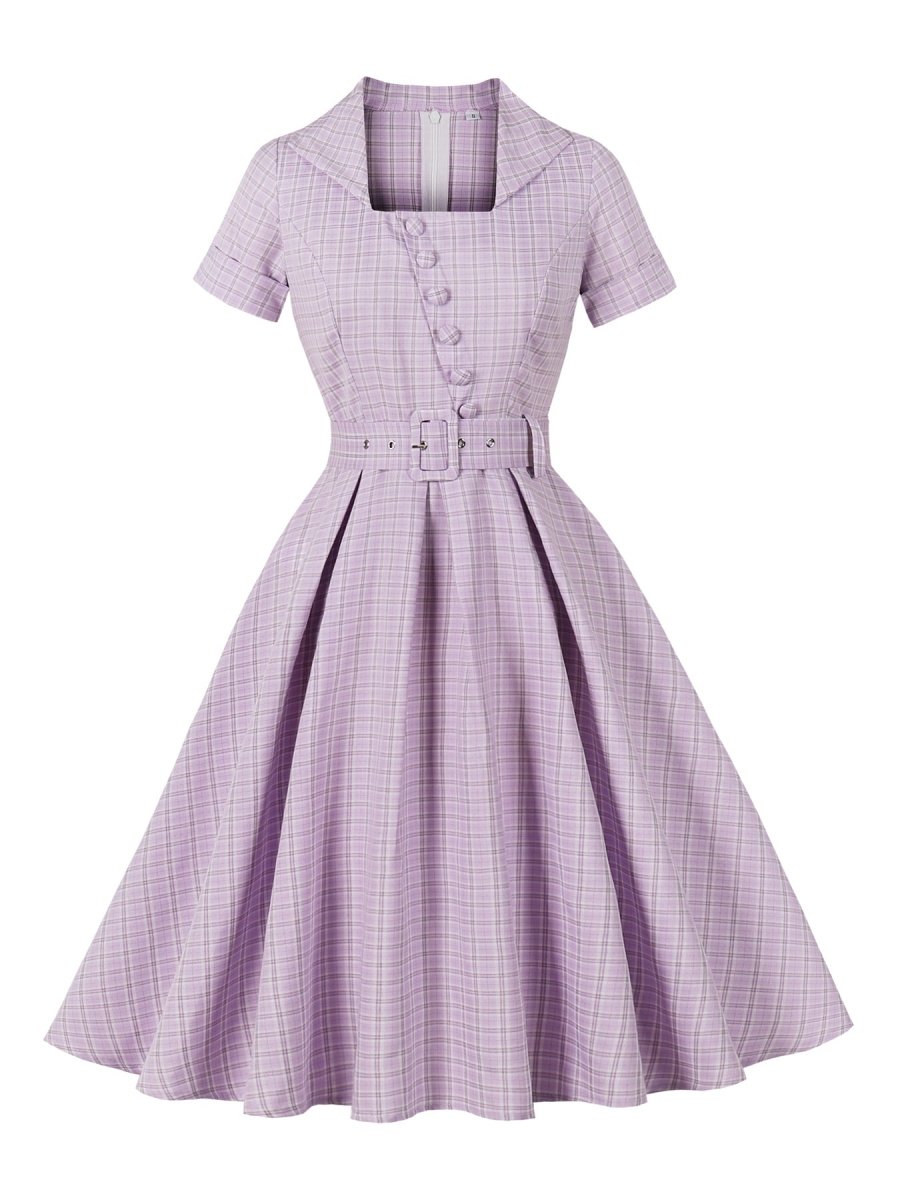 Robe Pin Up Année 50 Violet - Louise Vintage