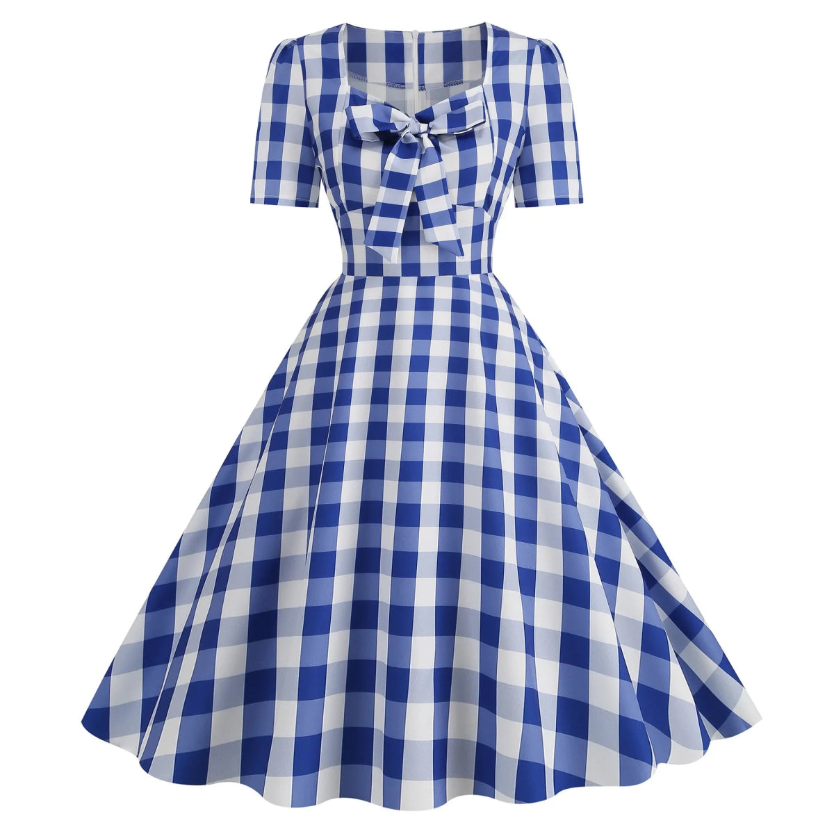 Robe Rayée Année 50 Bleu - Louise Vintage