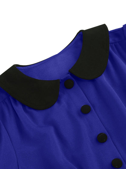 Robe Rétro Année 50 Bleu - Louise Vintage