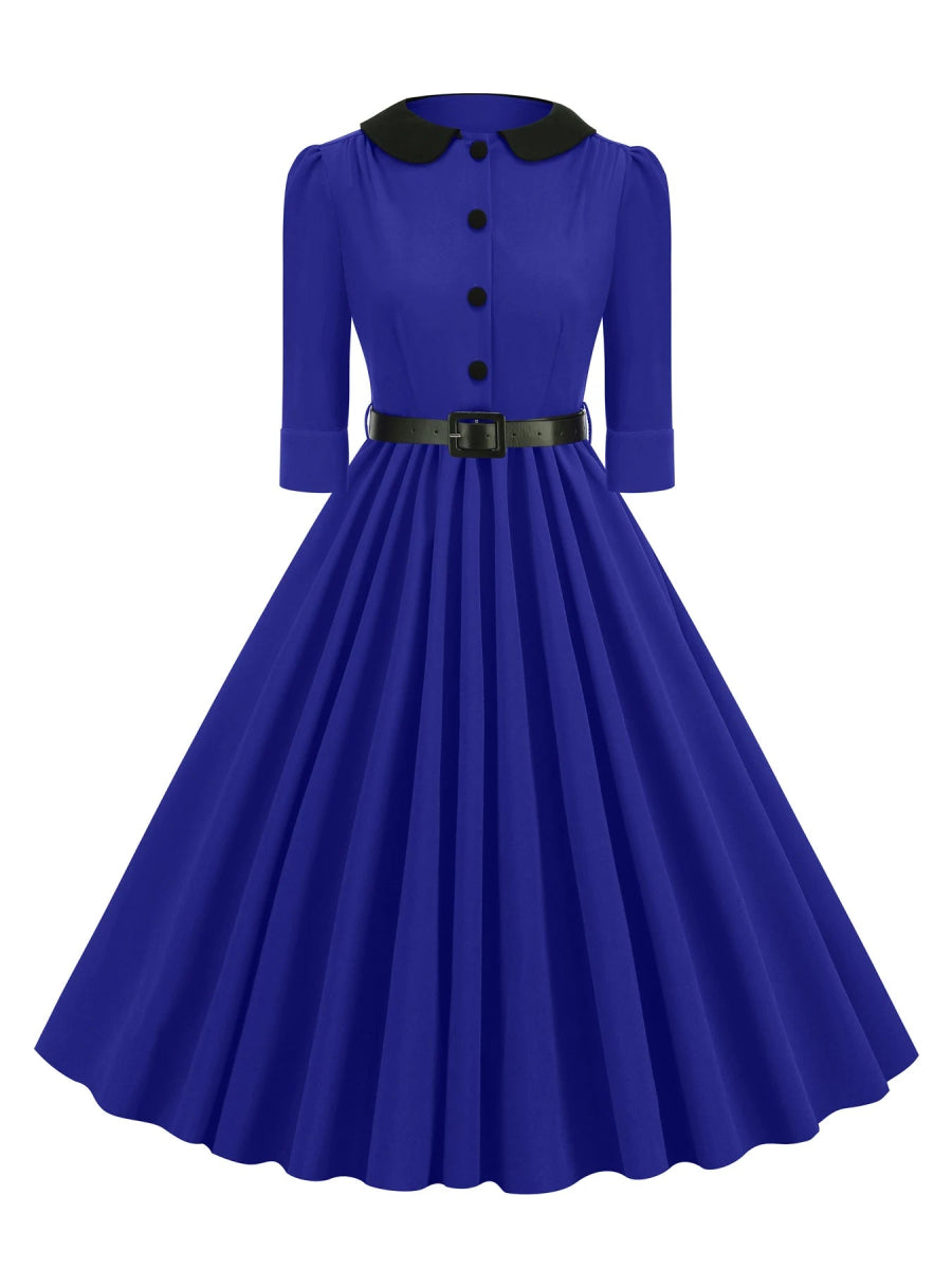 Robe Rétro Année 50 Bleu - Louise Vintage