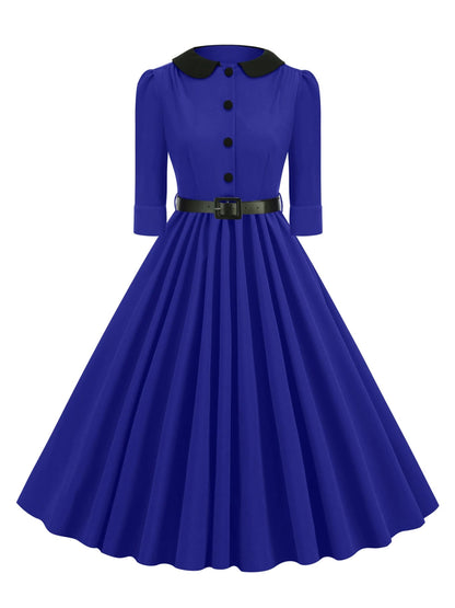 Robe Rétro Année 50 Bleu - Louise Vintage