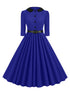 Robe Rétro Année 50 Bleu - Louise Vintage