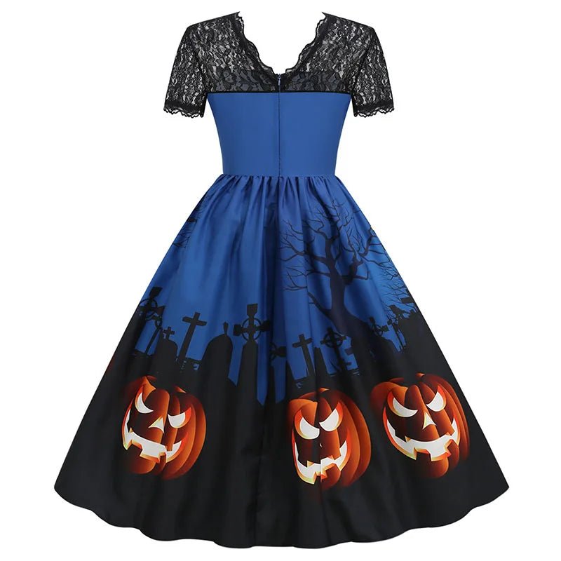 Robe Rétro Halloween Bleue - Louise Vintage