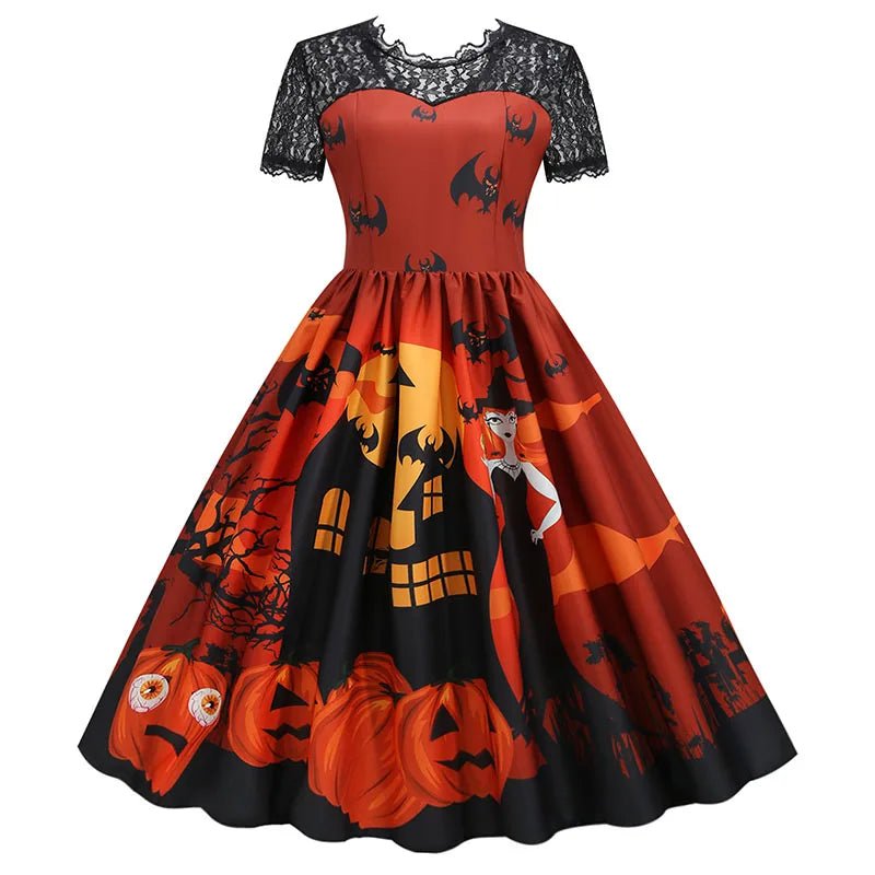 Robe Rétro Halloween Bordeaux - Louise Vintage