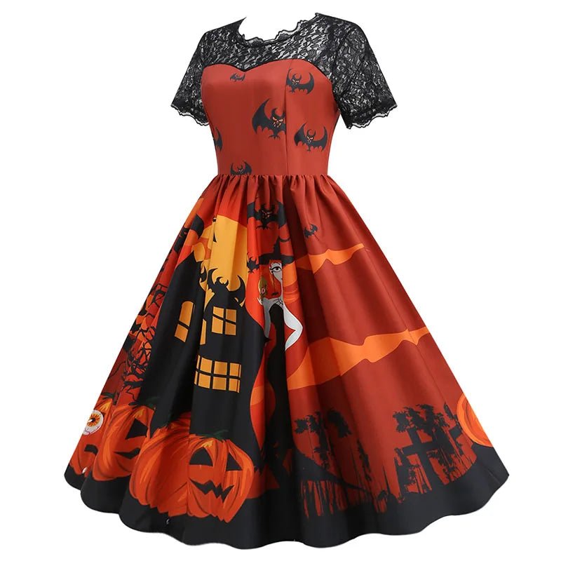 Robe Rétro Halloween Bordeaux - Louise Vintage