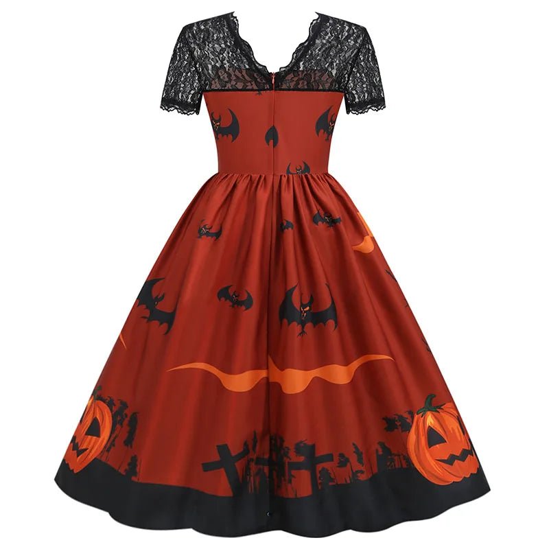 Robe Rétro Halloween Bordeaux - Louise Vintage