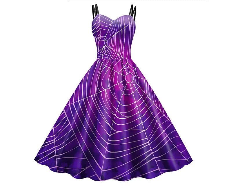 Robe Rétro Halloween Violet - Louise Vintage
