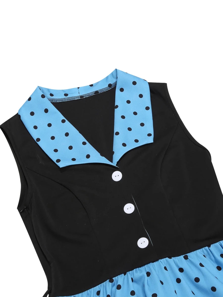 Robe Rockabilly Année 50 Bleu - Louise Vintage