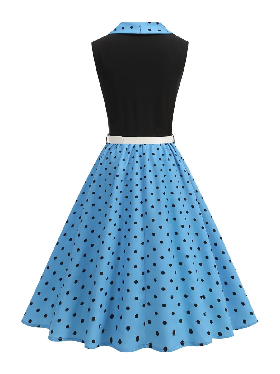 Robe Rockabilly Année 50 Bleu - Louise Vintage