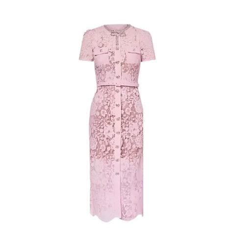 Robe Rose Broderie Anglaise Années 40 - Louise Vintage