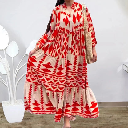Robe Rouge et Blanche Année 70 - Louise Vintage