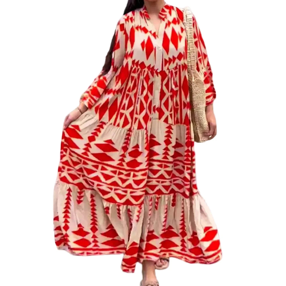 Robe Rouge et Blanche Année 70 - Louise Vintage