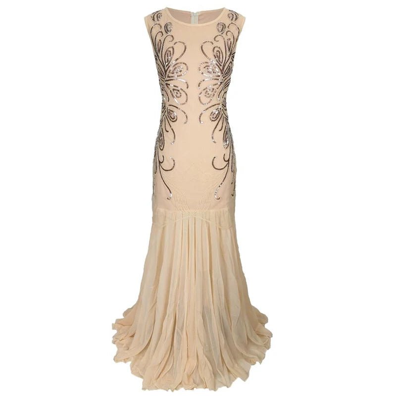 Robe Soirée Année 20 Beige - Louise Vintage