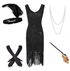 Robe Soirée Année 20 Black (Avec Accessoires) - Louise Vintage