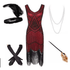 Robe Soirée Année 20 Or Rouge (Avec Accessoires) - Louise Vintage