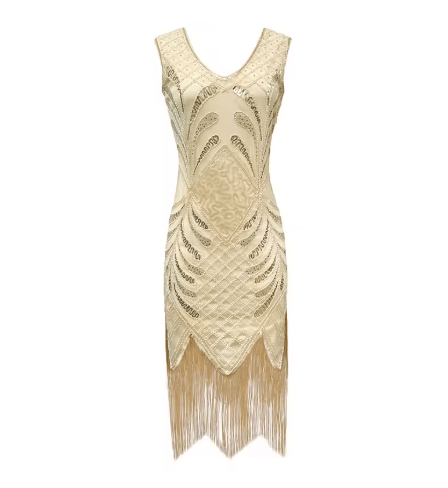 Robe Style Année 20 Pas Cher Dorée - Louise Vintage