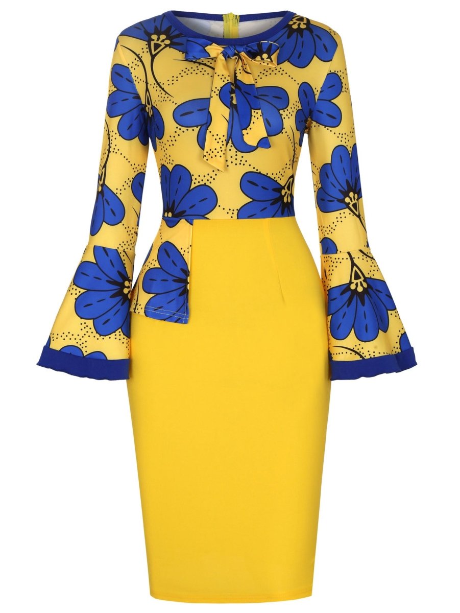 Robe Style Année 60 Femme Jaune - Louise Vintage
