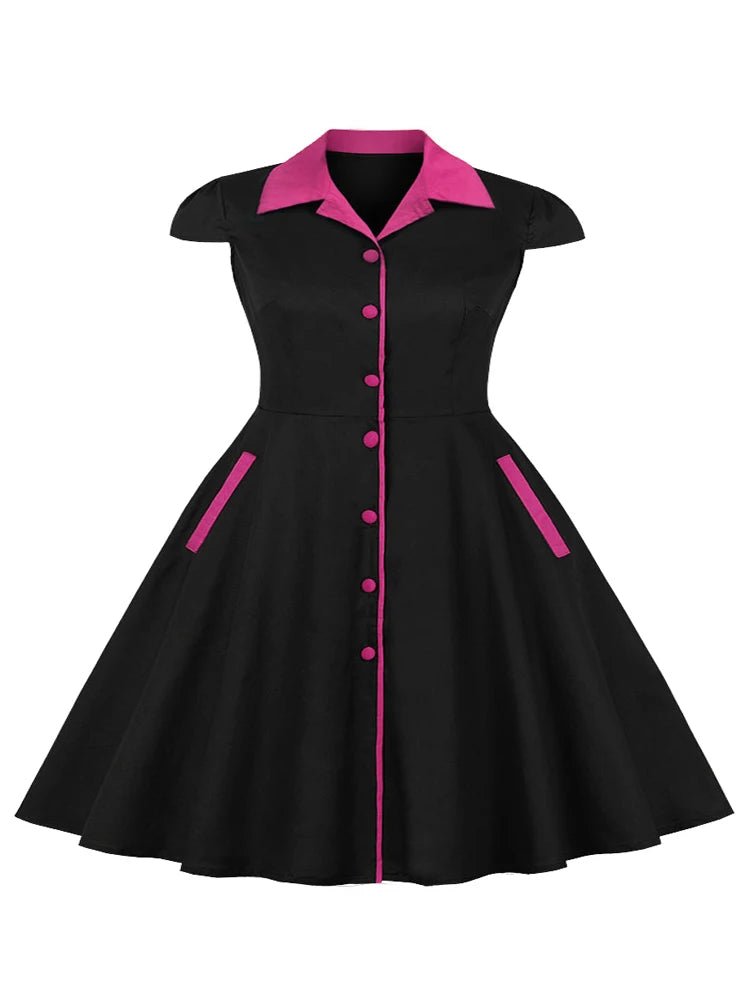 Robe Style Vintage Grande Taille Rose - Louise Vintage
