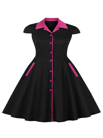 Robe Style Vintage Grande Taille Rose - Louise Vintage