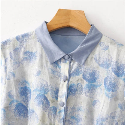 Robe Trapèze Année 70 Bleue - Louise Vintage