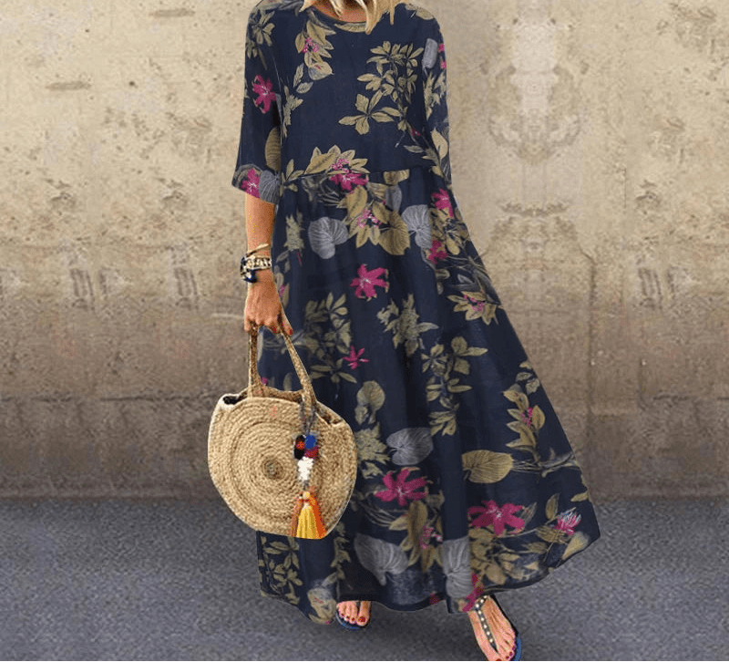 Robe Trapèze Année 70 Noire - Louise Vintage