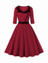 Robe Trapèze Années 50 Bordeaux - Louise Vintage