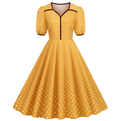 Robe Trapèze Vintage Jaune - Louise Vintage