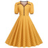 Robe Trapèze Vintage Jaune - Louise Vintage