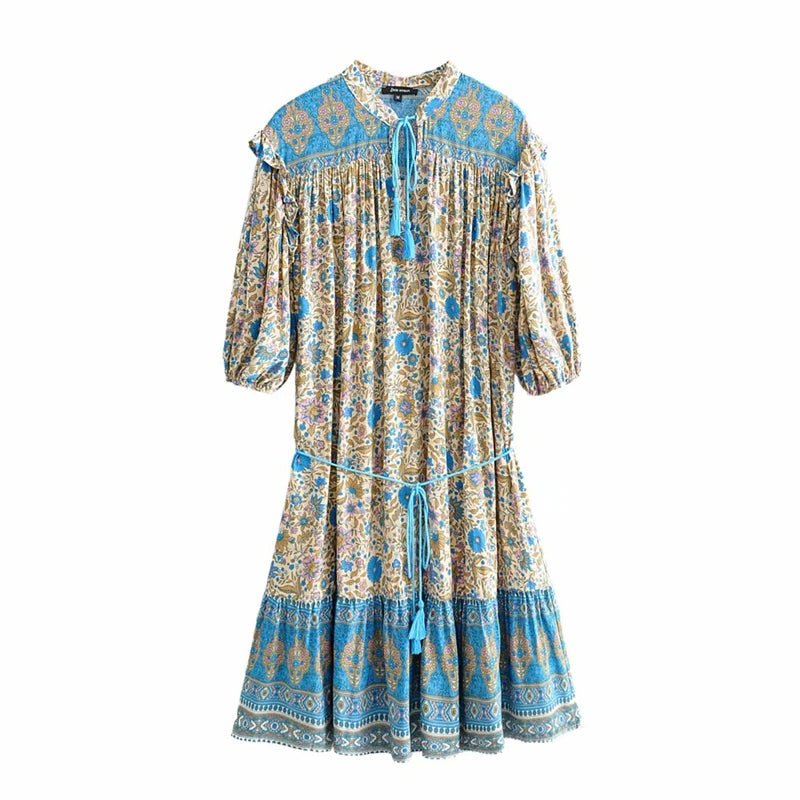 Robe Verte Liberty Années 70 - Louise Vintage