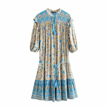 Robe Verte Liberty Années 70 - Louise Vintage