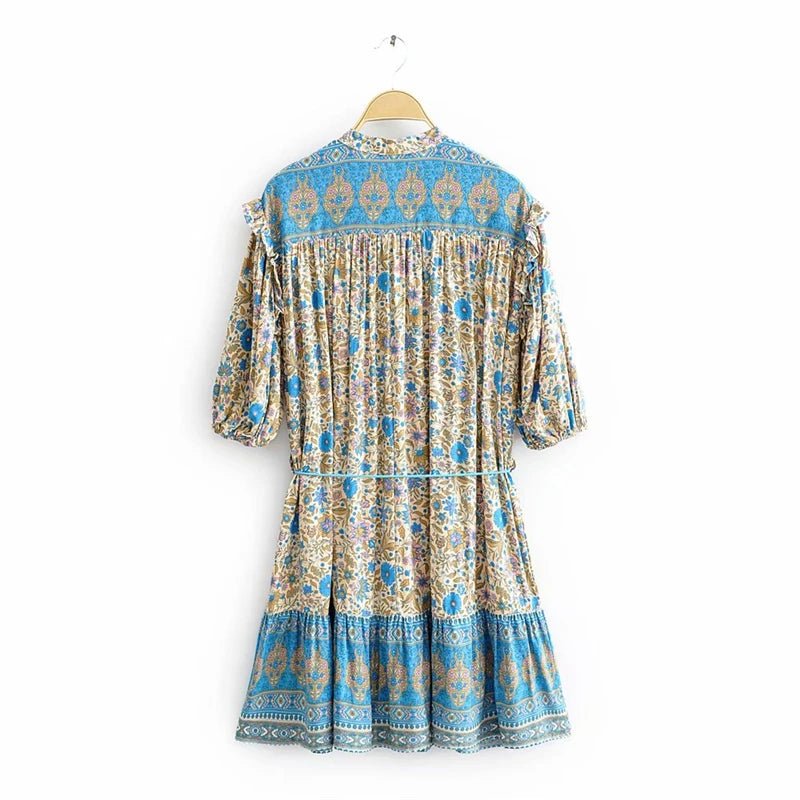 Robe Verte Liberty Années 70 - Louise Vintage
