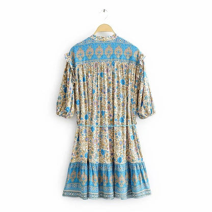Robe Verte Liberty Années 70 - Louise Vintage