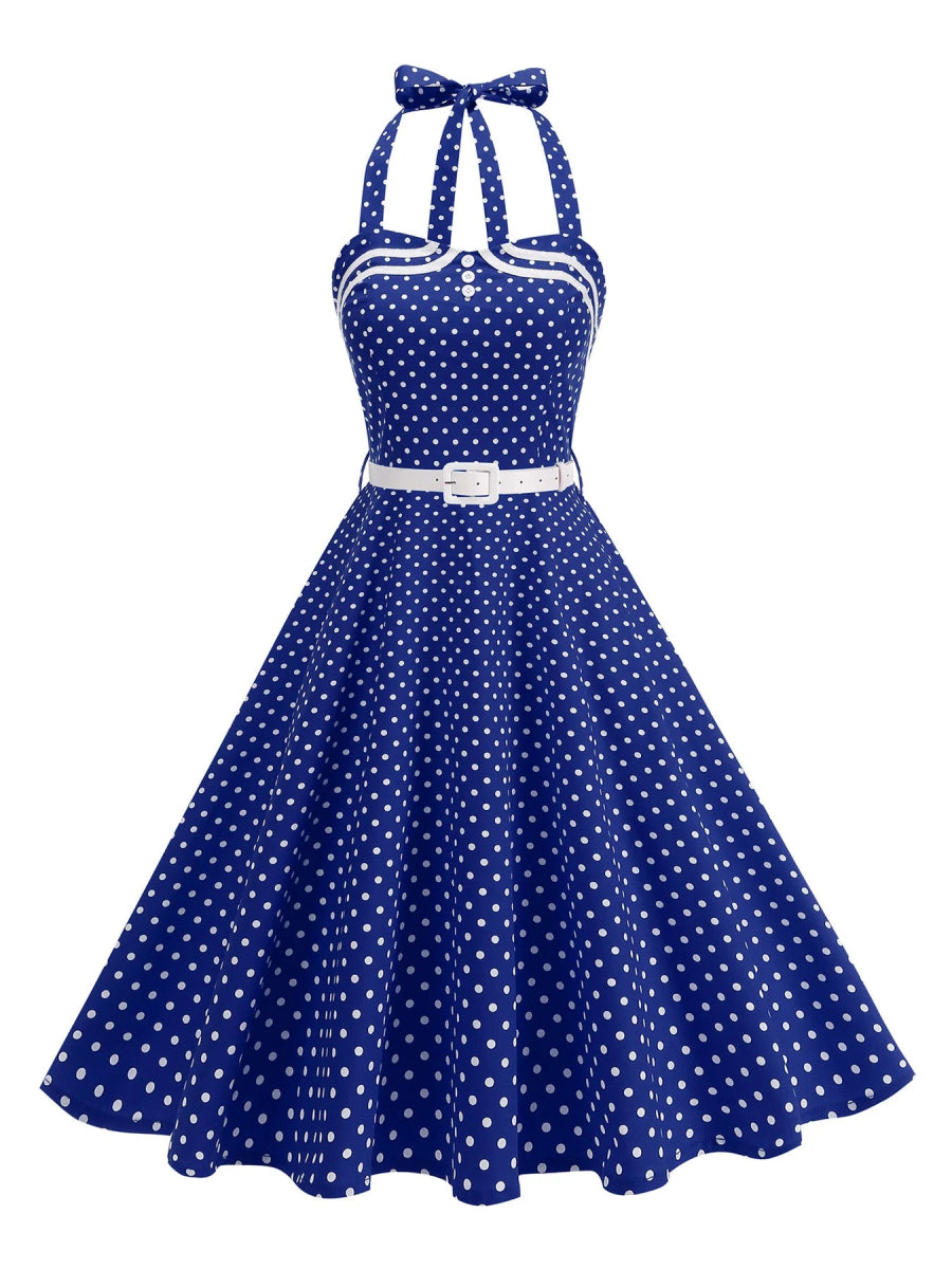Robe Vintage 1950 Bleu - Louise Vintage