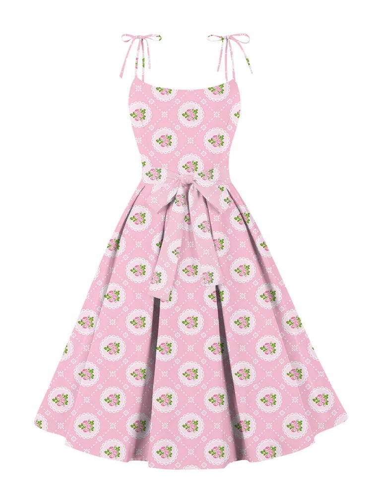 Robe Vintage 1950 Rose Fleurs - Louise Vintage