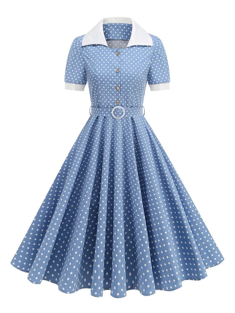 Robe Vintage 50s Ciel Pois - Louise Vintage