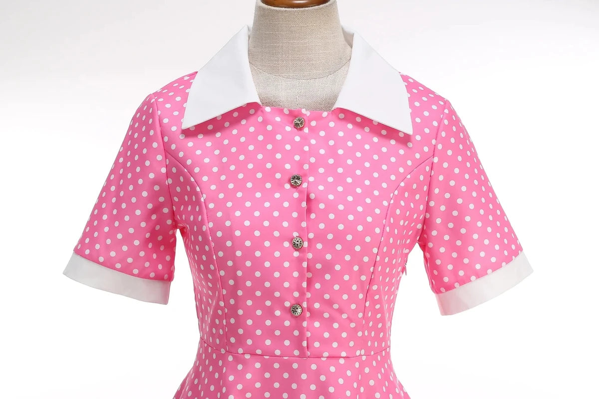 Robe Vintage 50s Rose Pois - Louise Vintage