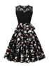 Robe Vintage 60s Noir Fleurs - Louise Vintage