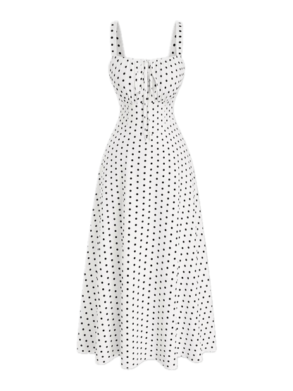 Robe Vintage à Pois Blanche - Louise Vintage