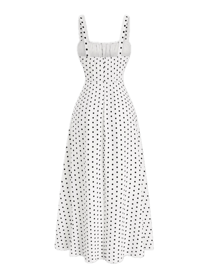 Robe Vintage à Pois Blanche - Louise Vintage