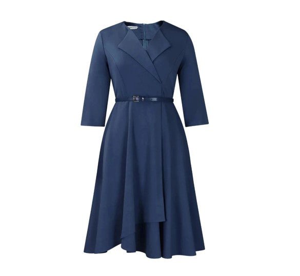 Robe Vintage Année 40 Marine Pas Cher - Louise Vintage