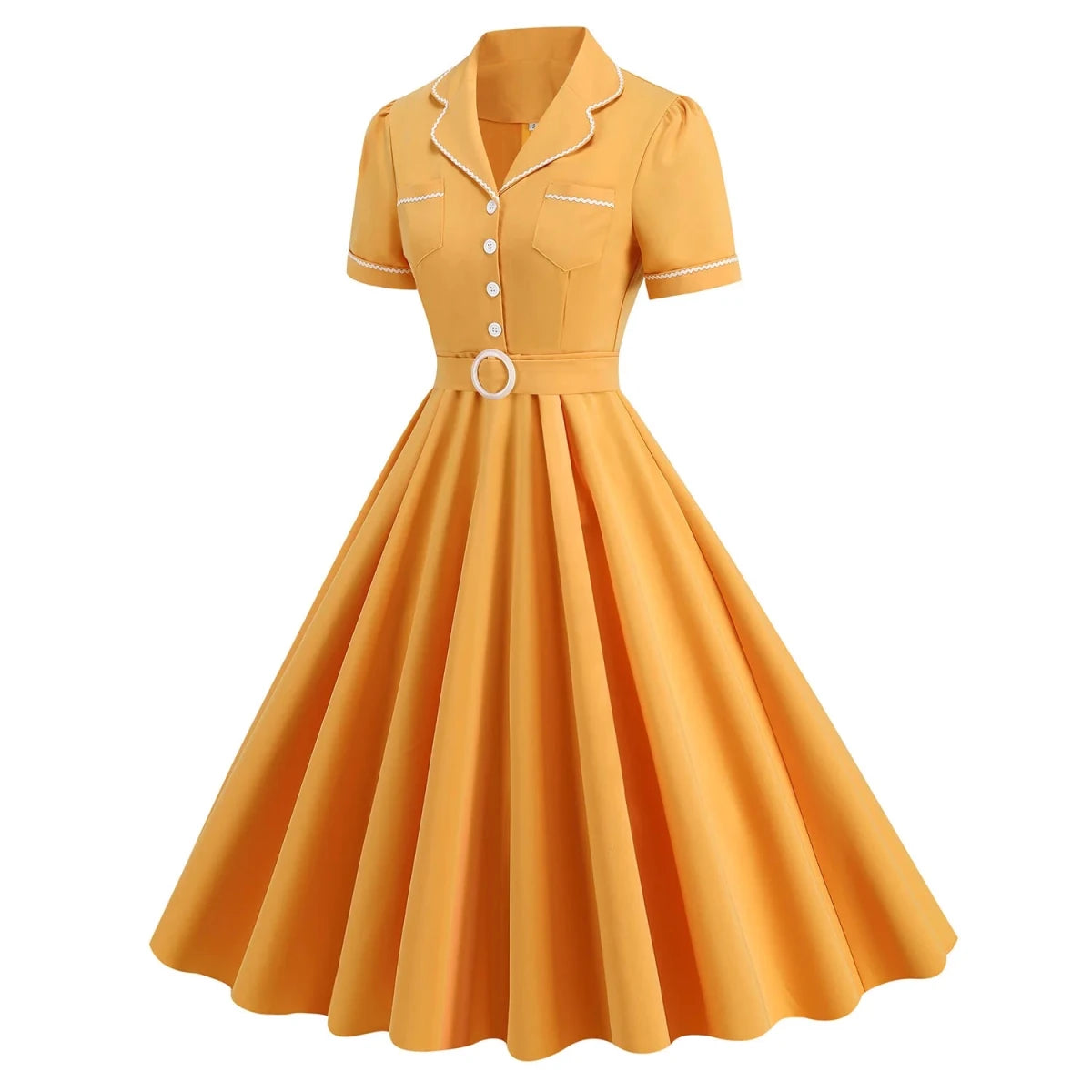 Robe Vintage Année 50 Jaune - Louise Vintage