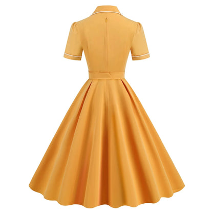 Robe Vintage Année 50 Jaune - Louise Vintage