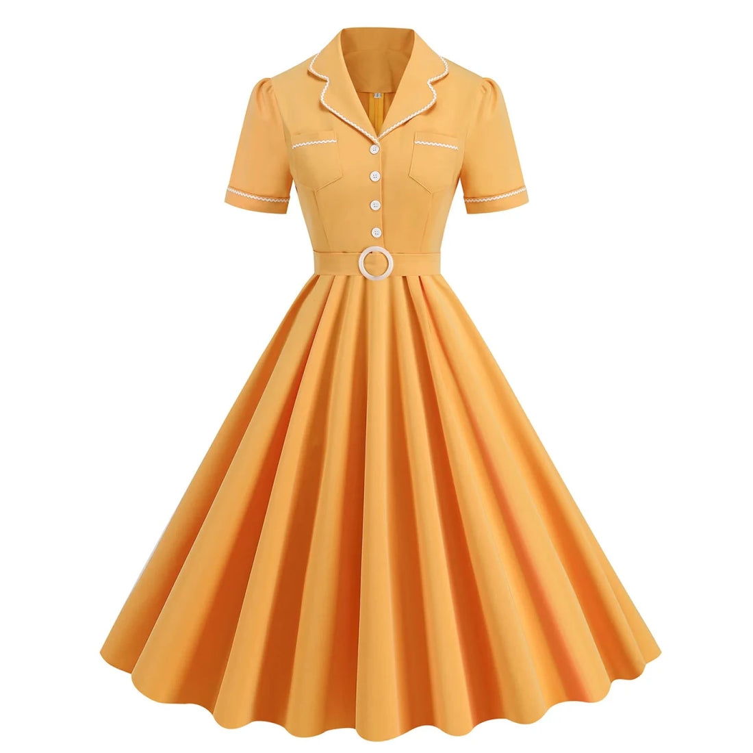 Robe Vintage Année 50 Jaune - Louise Vintage