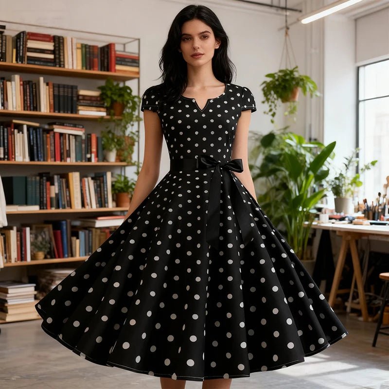 Robe Vintage Année 50 Noir - Louise Vintage
