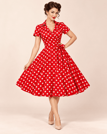 Robe Vintage Année 50 Rouge - Louise Vintage