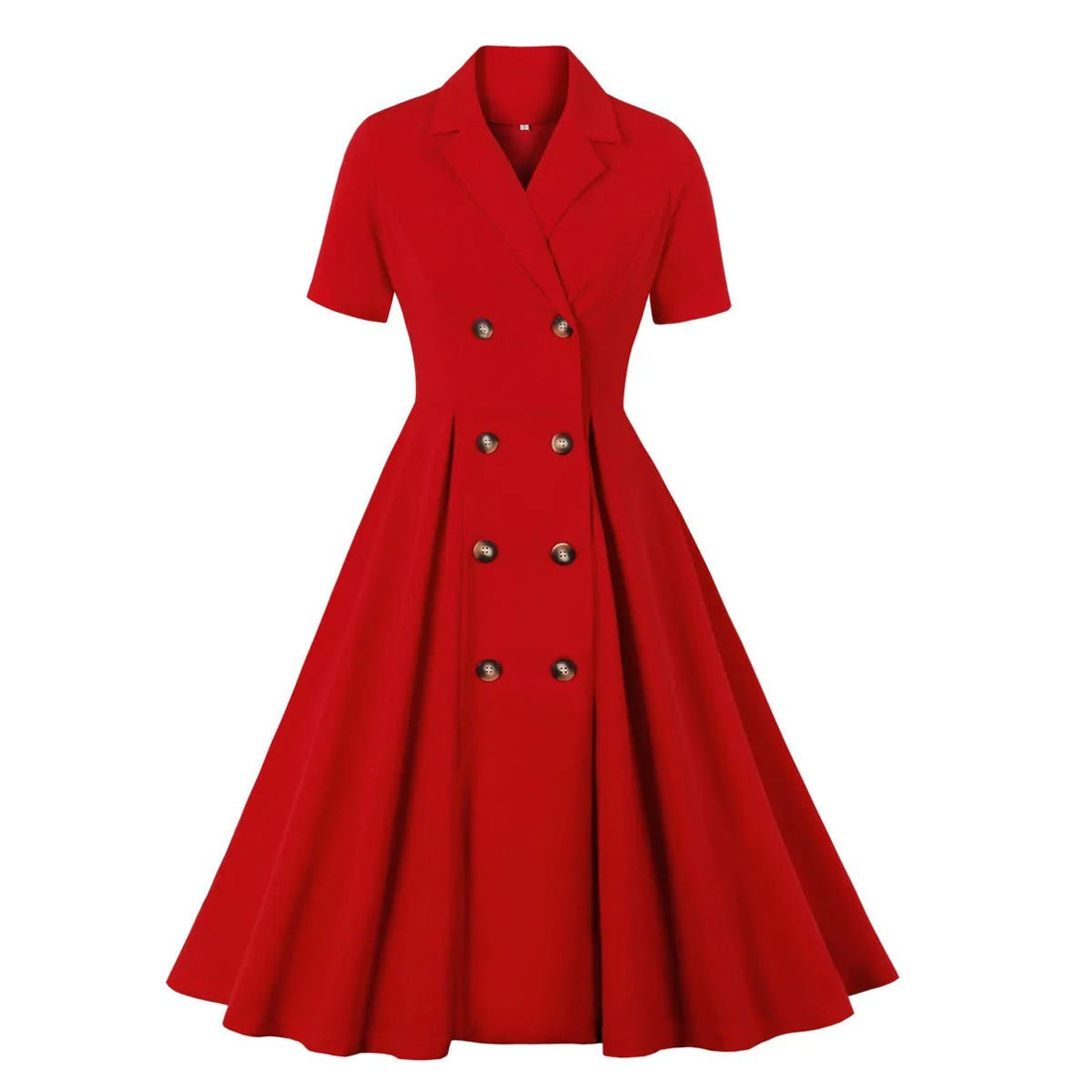 Robe Vintage Année 50 Rouge Unie - Louise Vintage